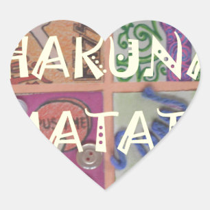 Hakuna Matata Handsign Kunstposter Herz-Aufkleber