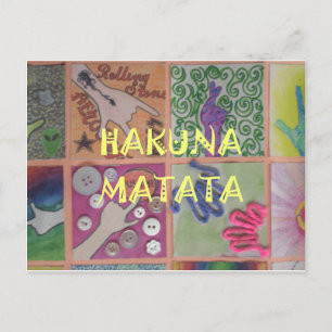 Hakuna Matata Handzeichen Kunst Druck Postkarte