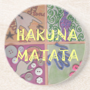 Hakuna Matata Handzeichen Kunst Druck Sandstein Untersetzer