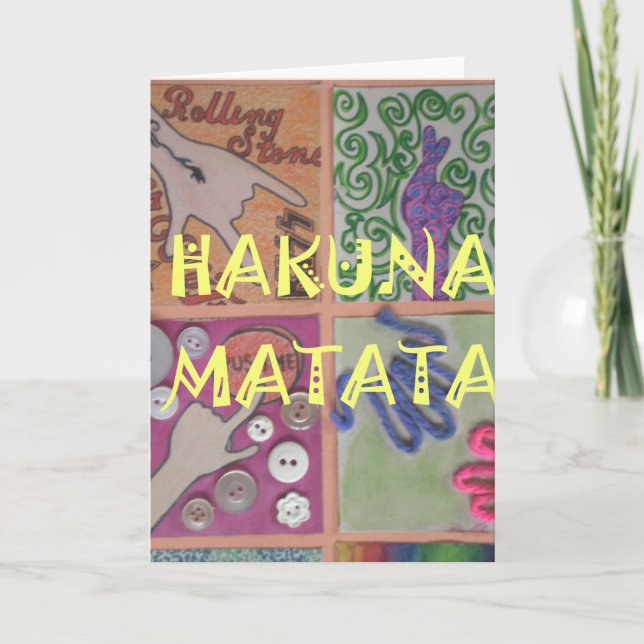 Hakuna Matata Handzeichen Kunst drucken Karte (Vorderseite)