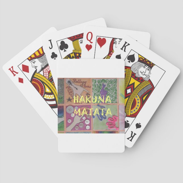 Hakuna Matata Handzeichen Kunst drucken Spielkarten (Rückseite)