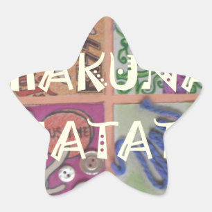 Hakuna Matata Handzeichen Kunst drucken Stern-Aufkleber