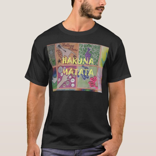 Hakuna Matata Handzeichen Kunst drucken T-Shirt (Vorderseite)