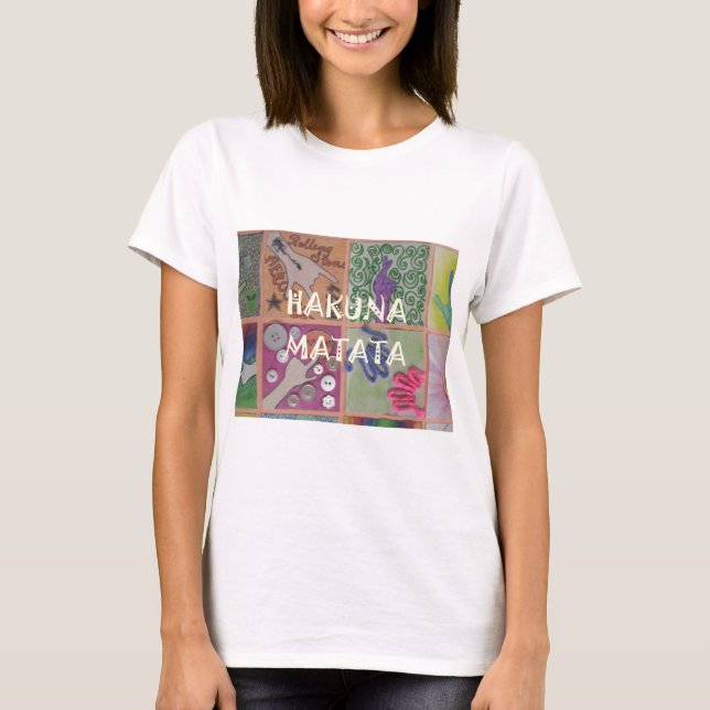 Hakuna Matata Handzeichen Kunst drucken T-Shirt (Vorderseite)