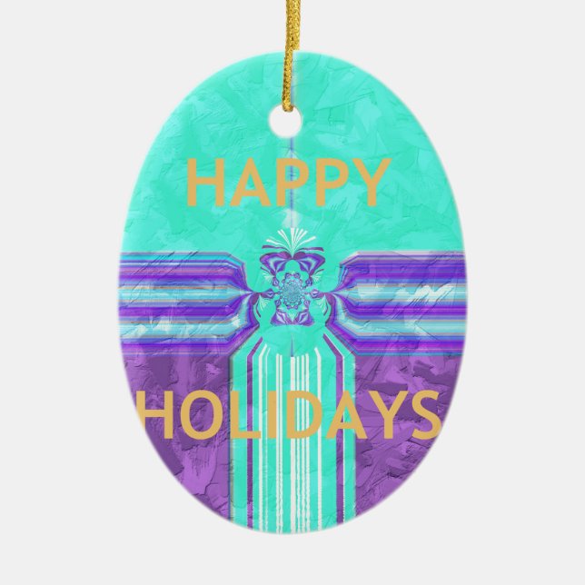 Hakuna Matata Happy Holidays Keramikornament (Vorne)