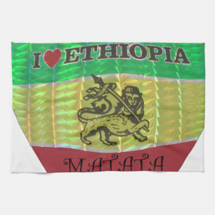Hakuna Matata I Liebe Ethiopia Colors.png Geschirrtuch