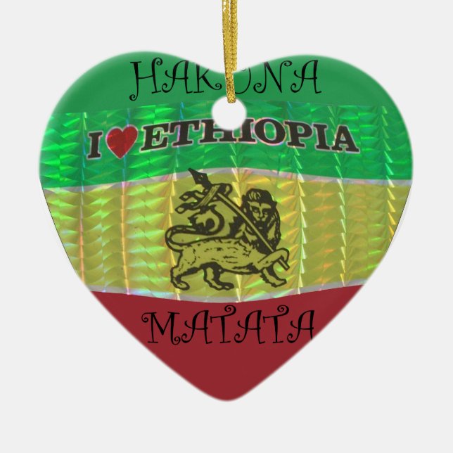 Hakuna Matata I Liebe Ethiopia Colors.png Keramikornament (Vorne)