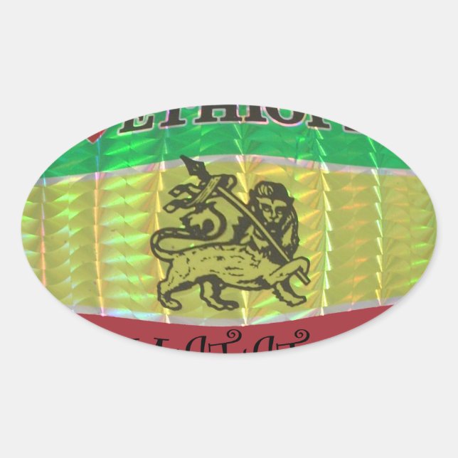 Hakuna Matata I Liebe Ethiopia Colors.png Ovaler Aufkleber (Vorderseite)