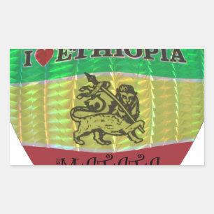 Hakuna Matata I Liebe Ethiopia Colors.png Rechteckiger Aufkleber