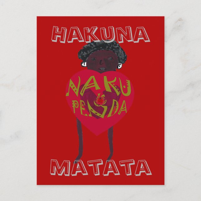 Hakuna Matata I Liebe You Nakupenda Sana Swahili Postkarte (Vorderseite)