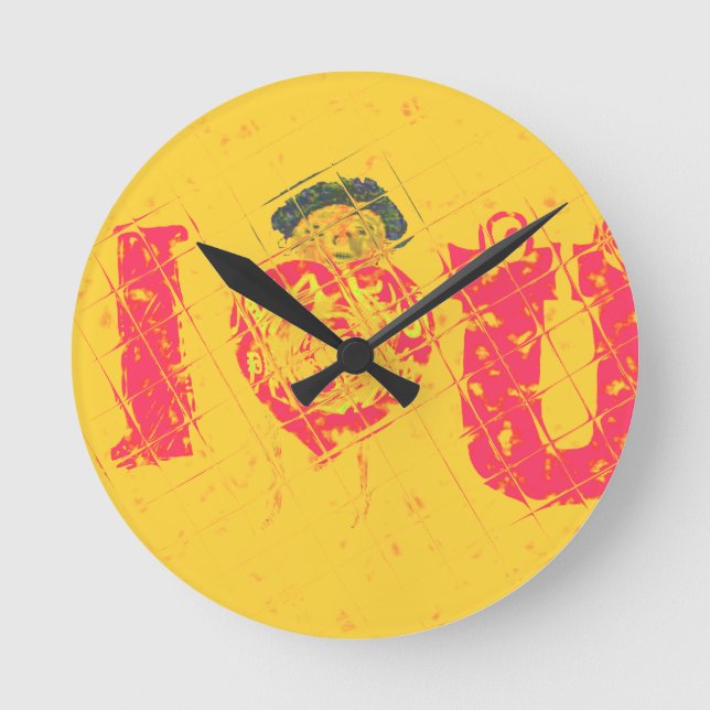 Hakuna Matata I Suaheli Liebe-U fassen Runde Wanduhr (Vorderseite)