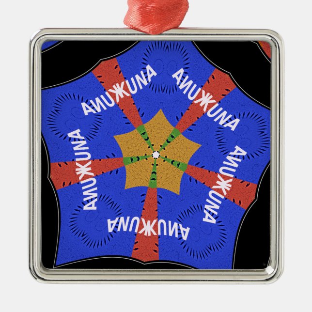 Hakuna Matata Iridiscent Blue Ornament Aus Metall (Vorne)