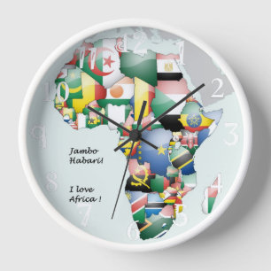Hakuna Matata Jambo Habari Afrika ! I Liebe Afrika Wanduhr