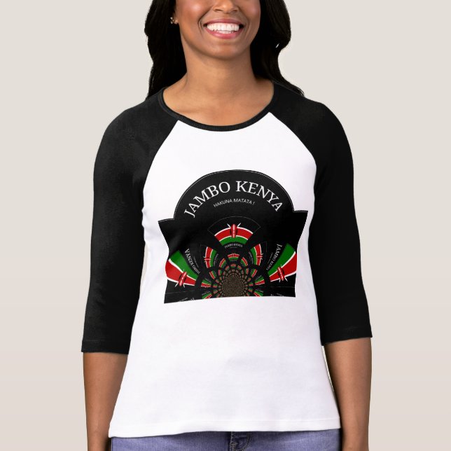 Hakuna Matata Jambo Kenya Sleeve Raglan T - Shirt (Vorderseite)