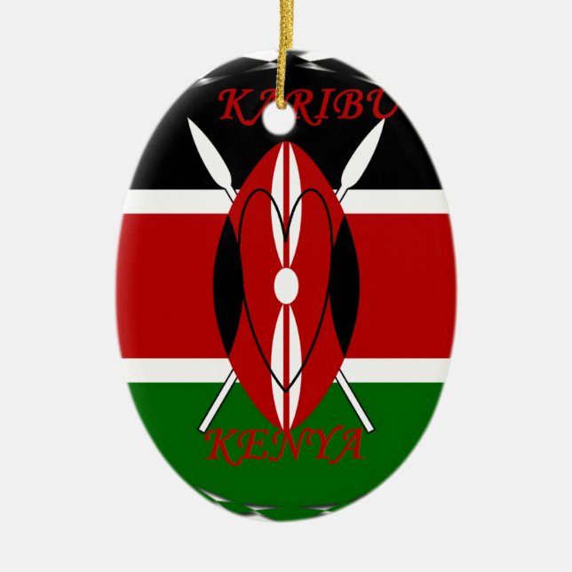 Hakuna matata Karaibu Kenya Keramikornament (Vorne)