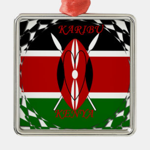 Hakuna matata Karaibu Kenya Silbernes Ornament