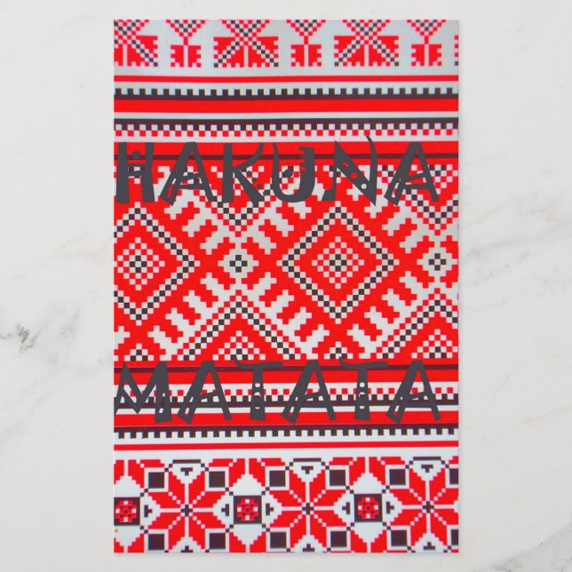 Hakuna Matata - Keine Sorge Swahili Art Collection Briefpapier (Vorderseite)