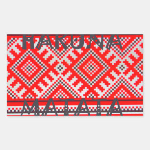 Hakuna Matata - Keine Sorge Swahili Art Collection Rechteckiger Aufkleber