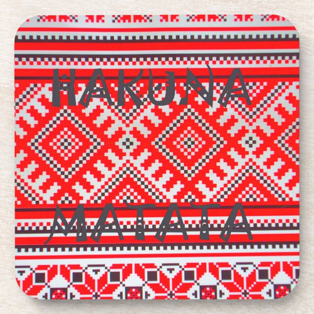 Hakuna Matata - Keine Sorge Swahili Art Collection Untersetzer (Vorderseite)