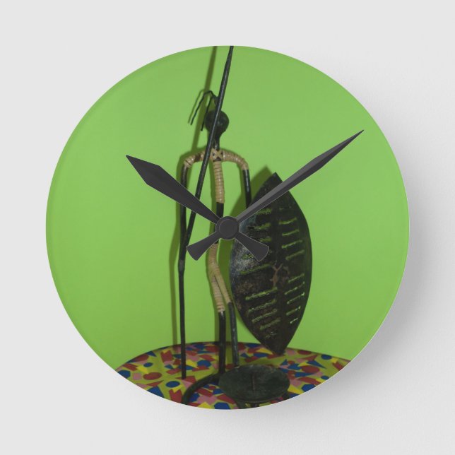 Hakuna Matata Kenia Maasai.JPG Runde Wanduhr (Vorderseite)