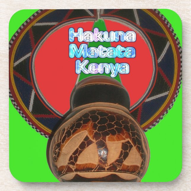 Hakuna Matata Kenya Art Print Getränkeuntersetzer (Vorderseite)