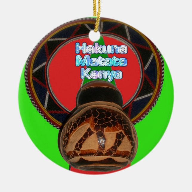 Hakuna Matata Kenya Art Print Keramikornament (Vorne)
