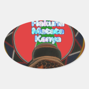 Hakuna Matata Kenya Art Print Ovaler Aufkleber