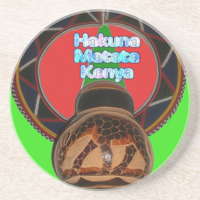 Hakuna Matata Kenya Art Print Sandstein Untersetzer (Vorne)