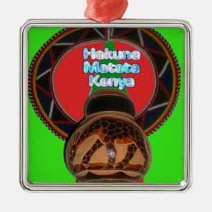Hakuna Matata Kenya Art Print Silbernes Ornament