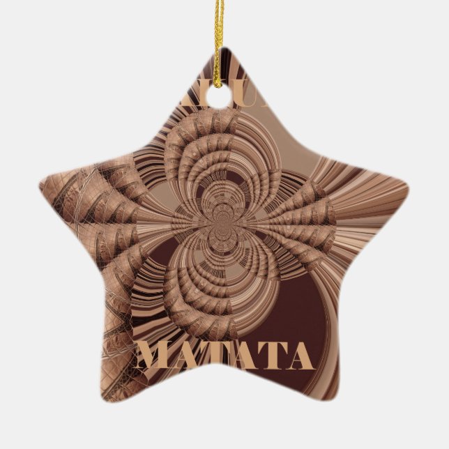 Hakuna Matata Kenya Giraffe Safari Woven Sourveni Keramikornament (Vorne)