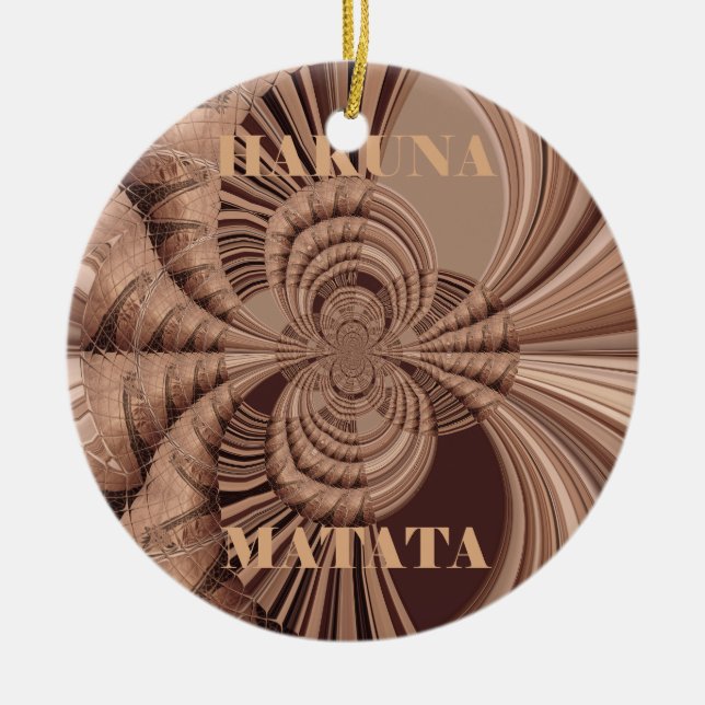 Hakuna Matata Kenya Giraffe Safari Woven Sourveni Keramikornament (Vorne)