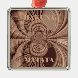 Hakuna Matata Kenya Giraffe Safari Woven Sourveni Silbernes Ornament