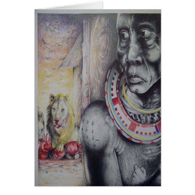 Hakuna Matata Kenya Masai Grußkarte (Vorne)