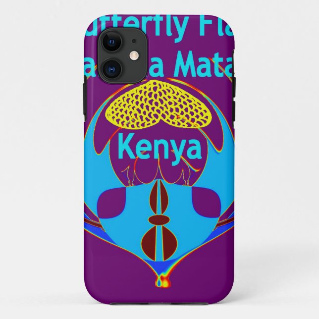 "Hakuna Matata Kenya" Schmetterlingskunst Print/Gr Case-Mate iPhone Hülle (Rückseite)