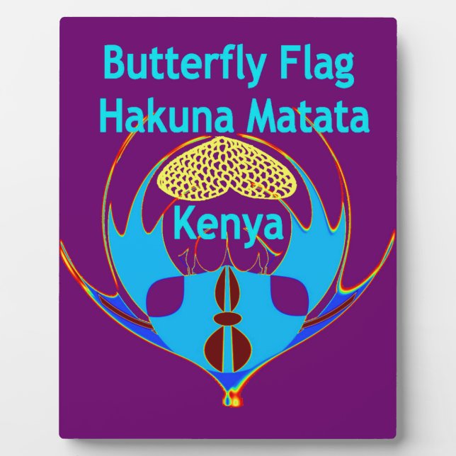 "Hakuna Matata Kenya" Schmetterlingskunst Print/Gr Fotoplatte (Vorderseite)