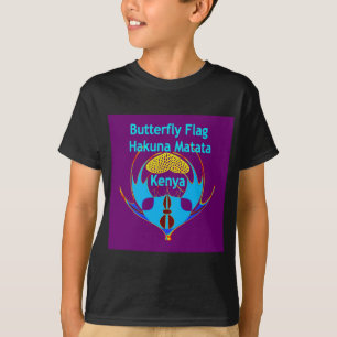 "Hakuna Matata Kenya" Schmetterlingskunst Print/Gr T-Shirt