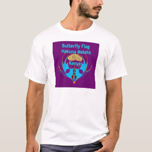"Hakuna Matata Kenya" Schmetterlingskunst Print/Gr T-Shirt