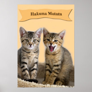 Hakuna Matata kitten Poster