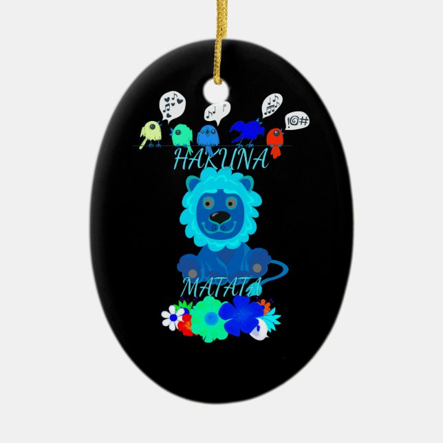 Hakuna Matata Lion Art Print Keramikornament (Vorne)