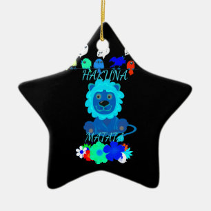 Hakuna Matata Lion Art Print Keramikornament