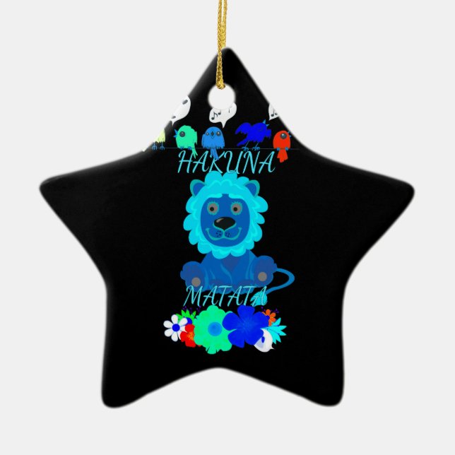 Hakuna Matata Lion Art Print Keramikornament (Vorne)