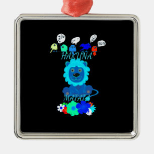 Hakuna Matata Lion Art Print Ornament Aus Metall