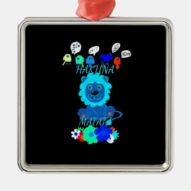Hakuna Matata Lion Art Print Ornament Aus Metall (Vorne)