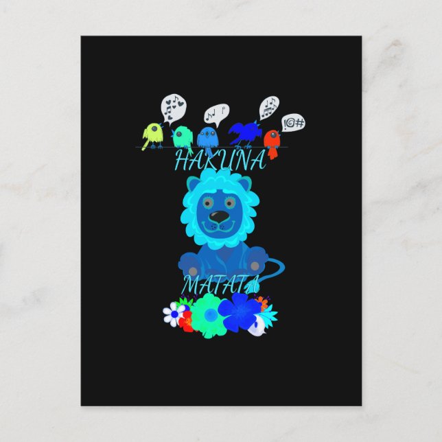 Hakuna Matata Lion Art Print Postkarte (Vorderseite)
