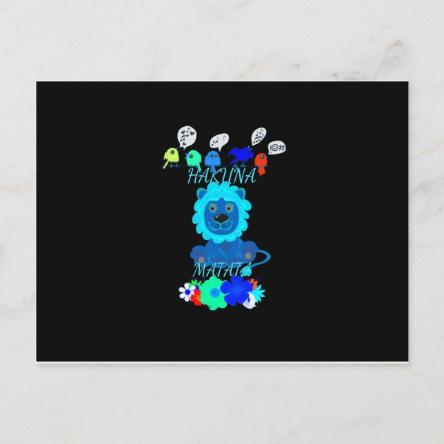 Hakuna Matata Lion Art Print Postkarte (Vorderseite)