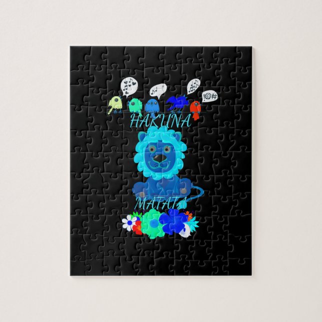 Hakuna Matata Lion Art Print Puzzle (Vertikal)