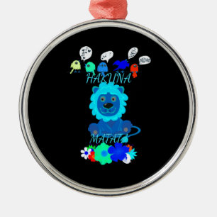Hakuna Matata Lion Art Print Silbernes Ornament