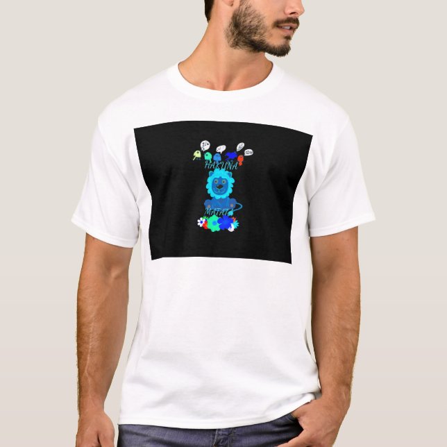 Hakuna Matata Lion Art Print T-Shirt (Vorderseite)