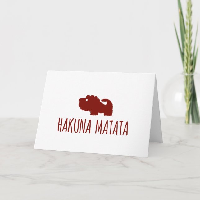 Hakuna Matata Lion Karte (Vorderseite)