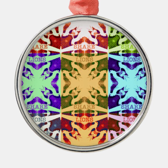 Hakuna Matata Löwengeschenk Silbernes Ornament (Vorne)